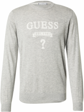 GUESS Sveter 'HAMMOND'  svetlosivá / biela