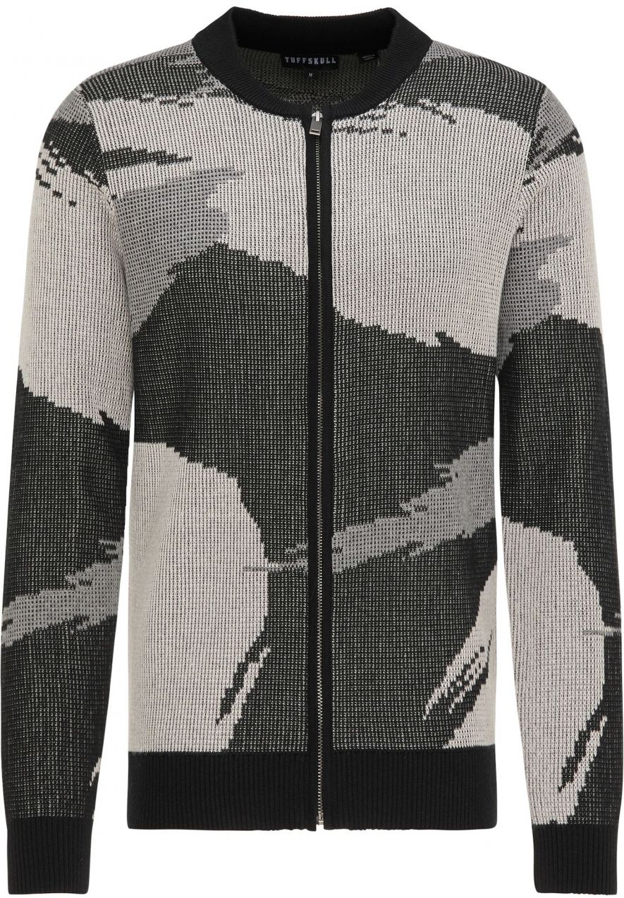 TUFFSKULL Kardigán  sivá / čierna