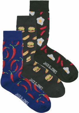 JACK & JONES Ponožky 'JACHOT FOOD'  tmavomodrá / antracitová / červená / čierna