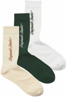 JACK & JONES Ponožky 'JACNORREBRO'  jedľová / čierna / biela / biela ako vlna