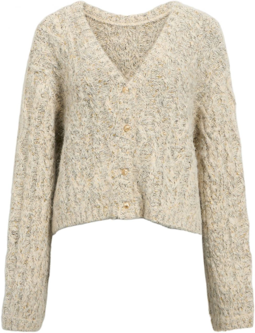 OBJECT Kardigán 'OBJINUK'  biela melírovaná