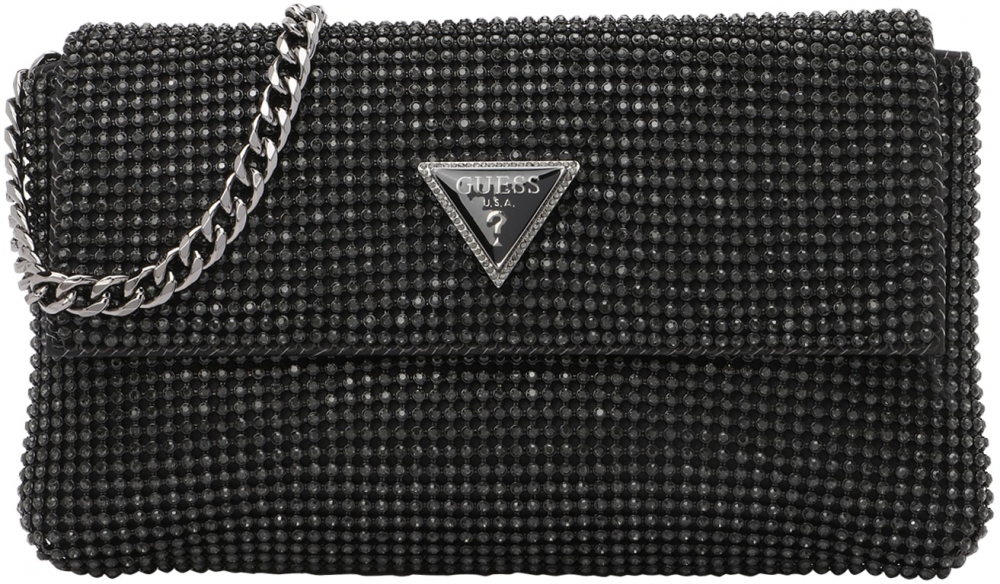 GUESS Listová kabelka 'ZALINA FLAP CLUTCH'  čierna