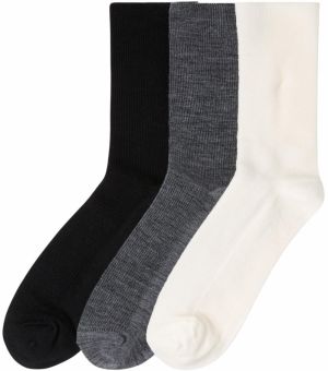 Lindex Ponožky  tmavosivá / čierna / biela