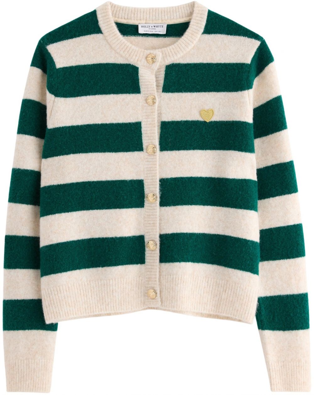 Lindex Kardigán 'Gale'  tmavozelená / biela