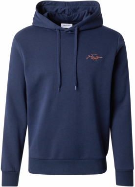 JACK & JONES Mikina 'JWHFERRIS'  námornícka modrá / oranžová