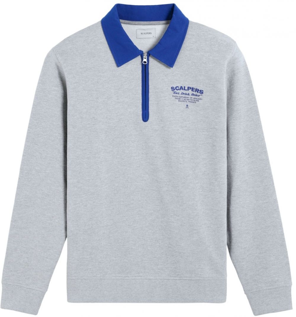 Scalpers Mikina ' '  sivá / sivá melírovaná