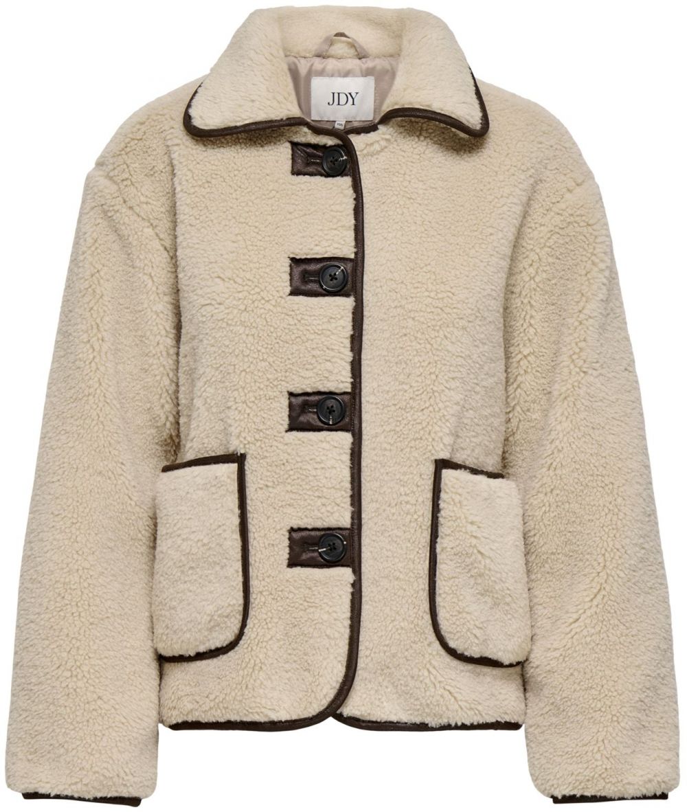 JDY Prechodná bunda 'JDYNoella'  tmavohnedá / sivobéžová