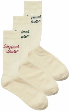 JACK & JONES Ponožky 'JACNORREBRO'  jedľová / vínovo červená / čierna / biela ako vlna