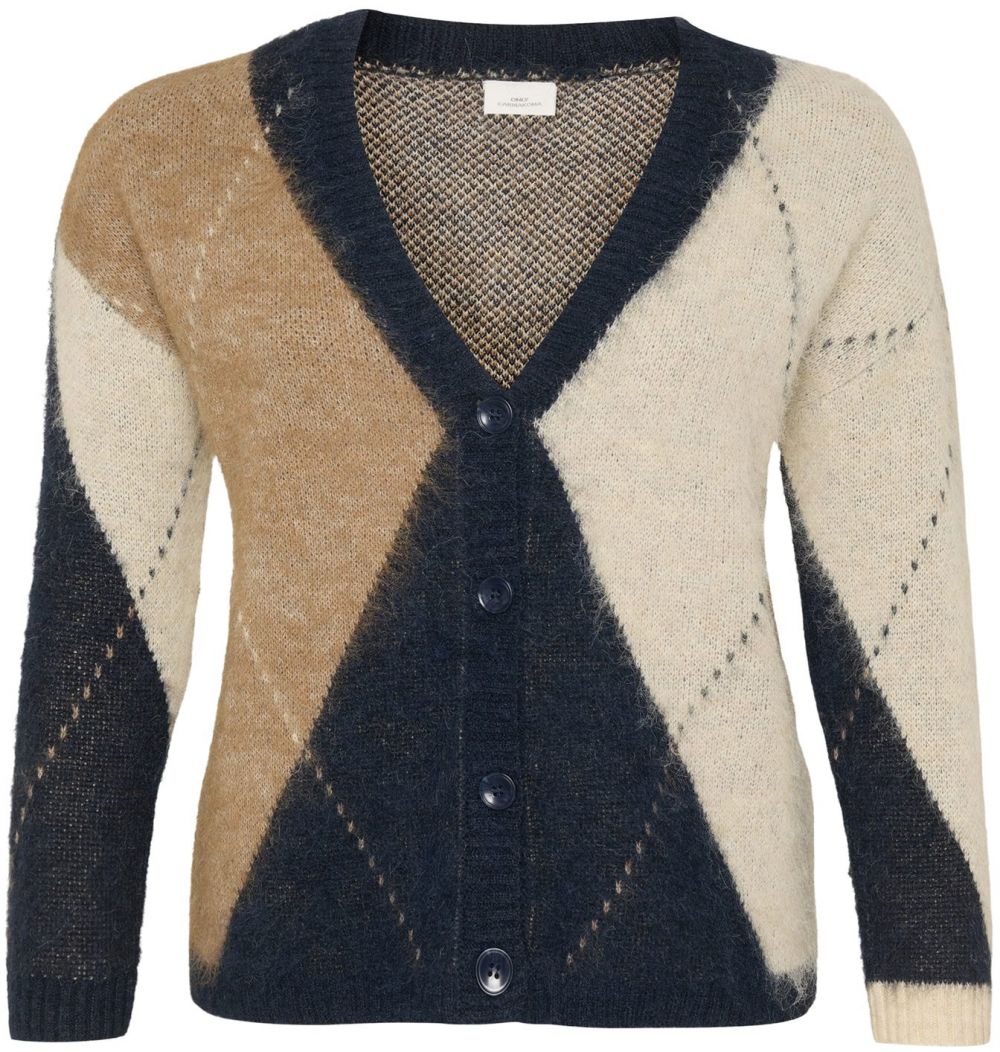 ONLY Carmakoma Kardigán 'CARNOEME'  béžová / nebielená / tmavomodrá