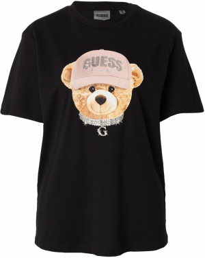 GUESS Tričko 'TEDDY BEAR HAT'  béžová / sivá / staroružová / čierna