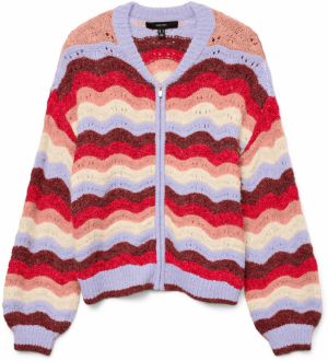VERO MODA Kardigán 'VMDOJA'  svetlomodrá / broskyňová / červená / biela