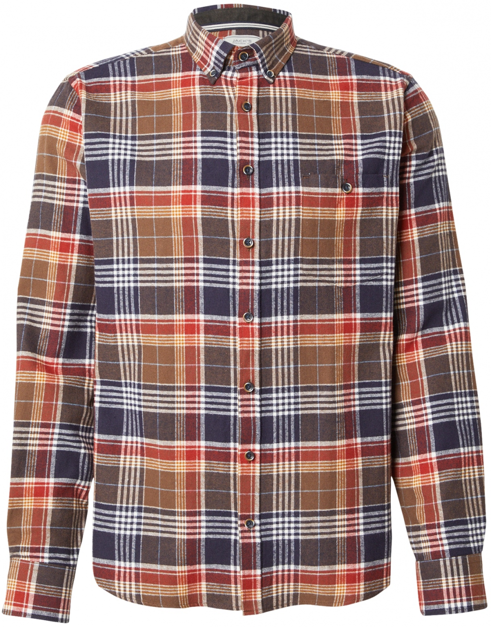 Jack's Košeľa  námornícka modrá / hnedá / brusnicová / biela