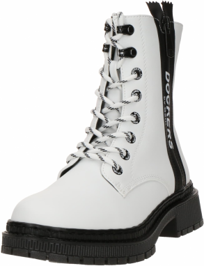 Dockers by Gerli Šnurovacie členkové čižmy  čierna / biela