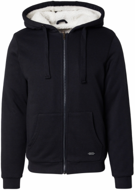 BLEND Tepláková bunda 'BHFERA'  čierna / biela