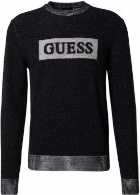 GUESS Sveter 'Jack'  svetlosivá / čierna