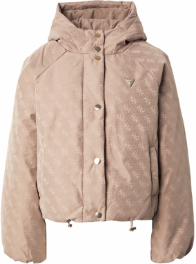 GUESS Zimná bunda  krémová / tmavošedá