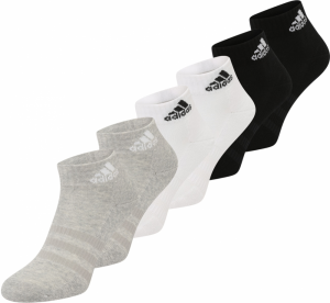 ADIDAS PERFORMANCE Športové ponožky 'Cushioned Sportswear Ankle 6 Pairs'  sivá / čierna / biela