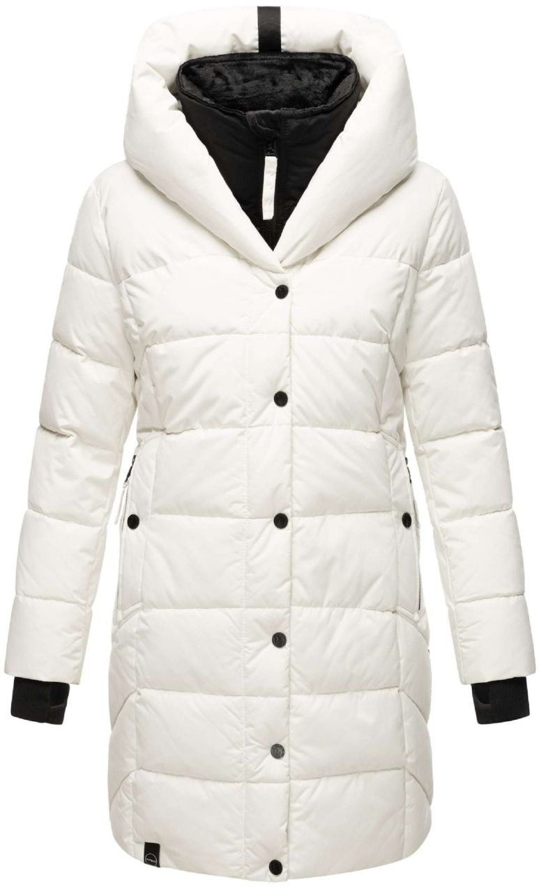 NAVAHOO Zimný kabát 'Knutschilein'  čierna / šedobiela