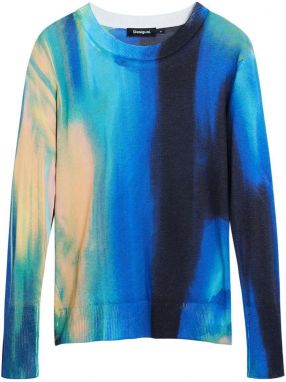 Desigual Sveter  béžová / modrá / tmavomodrá / svetlomodrá / zelená