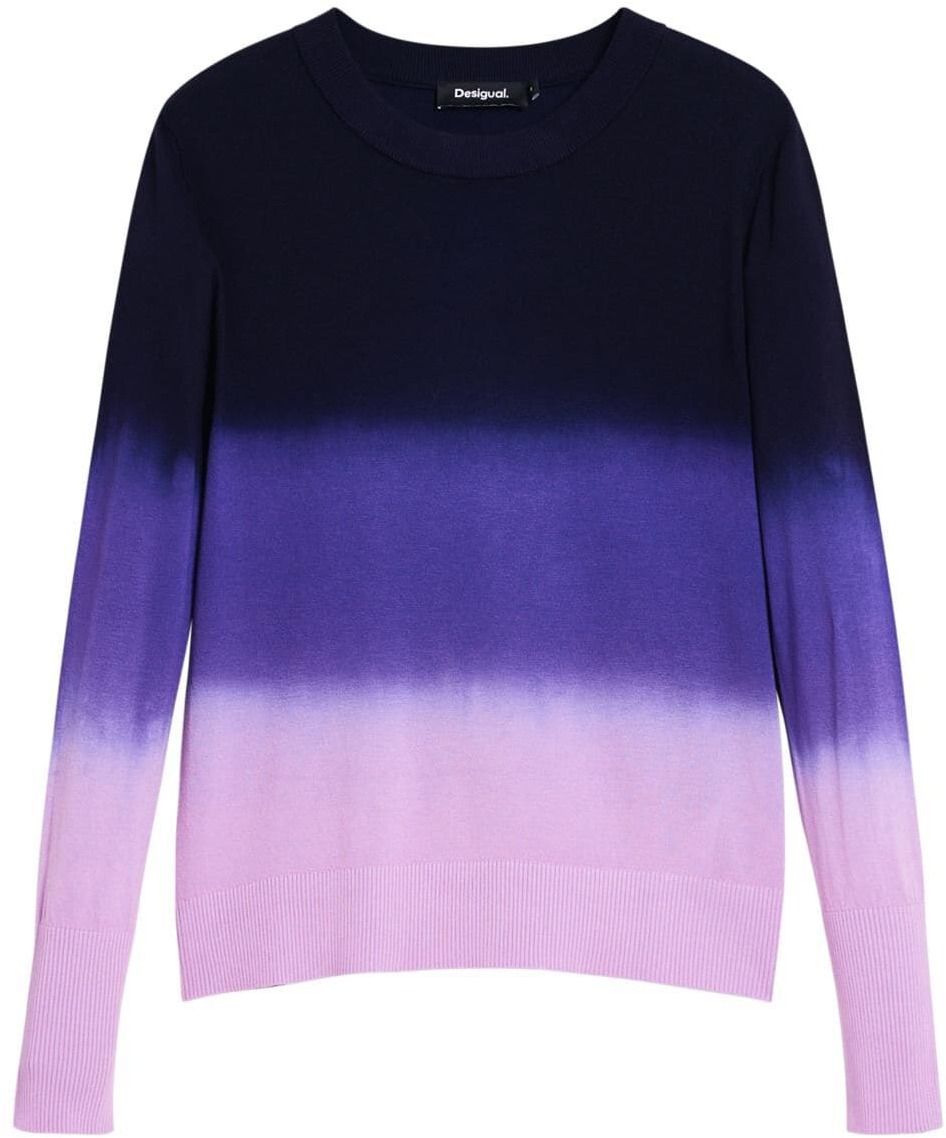 Desigual Sveter  fialová / pastelovo ružová / čierna