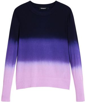 Desigual Sveter  fialová / pastelovo ružová / čierna