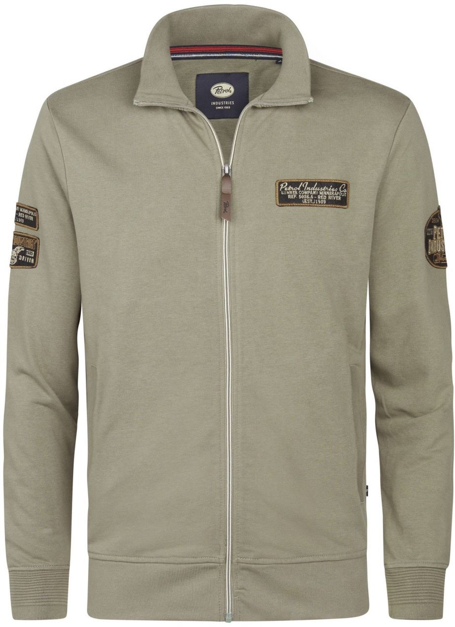 Petrol Industries Mikina  hnedá / kaki / čierna