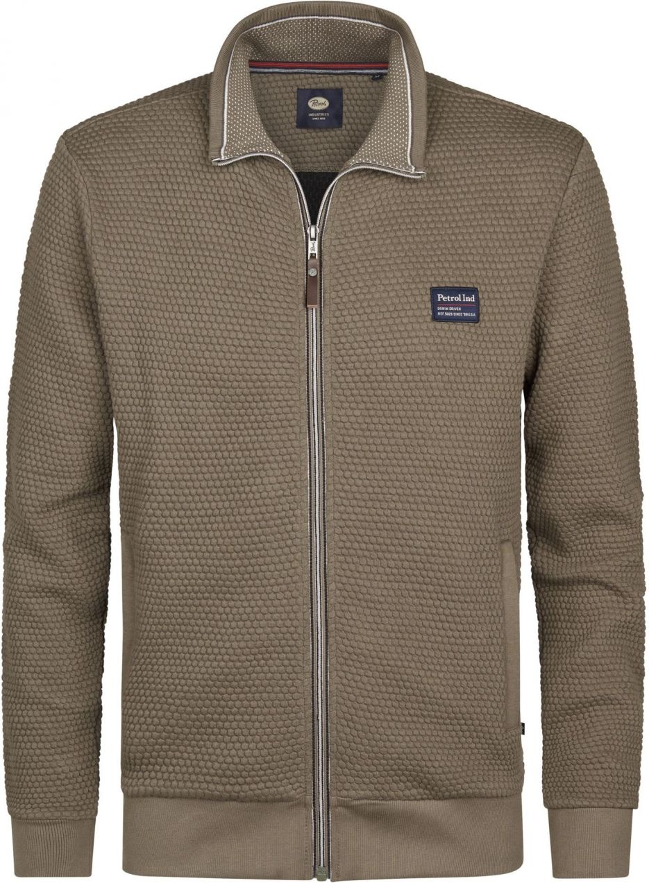 Petrol Industries Tepláková bunda 'Kenai'  námornícka modrá / hnedá