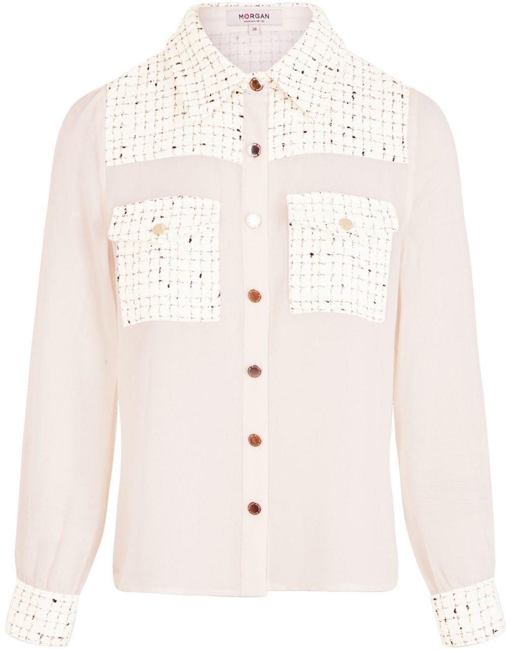 Morgan Blúzka  nebielená / zlatá / biela