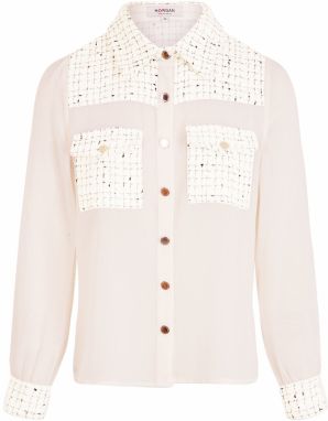 Morgan Blúzka  nebielená / zlatá / biela