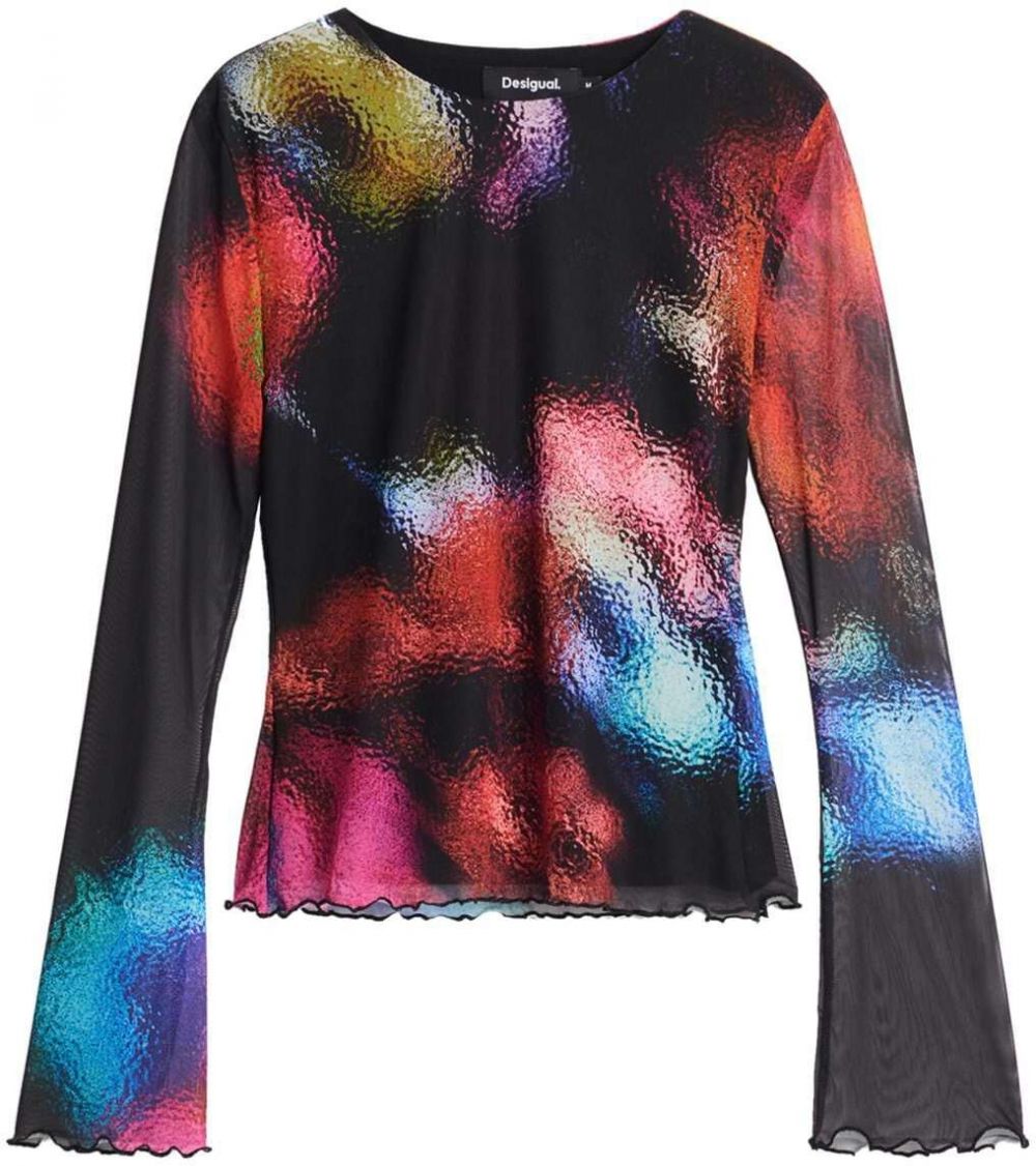 Desigual Tričko  zmiešané farby / čierna