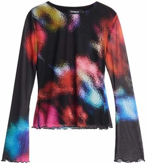 Desigual Tričko  zmiešané farby / čierna