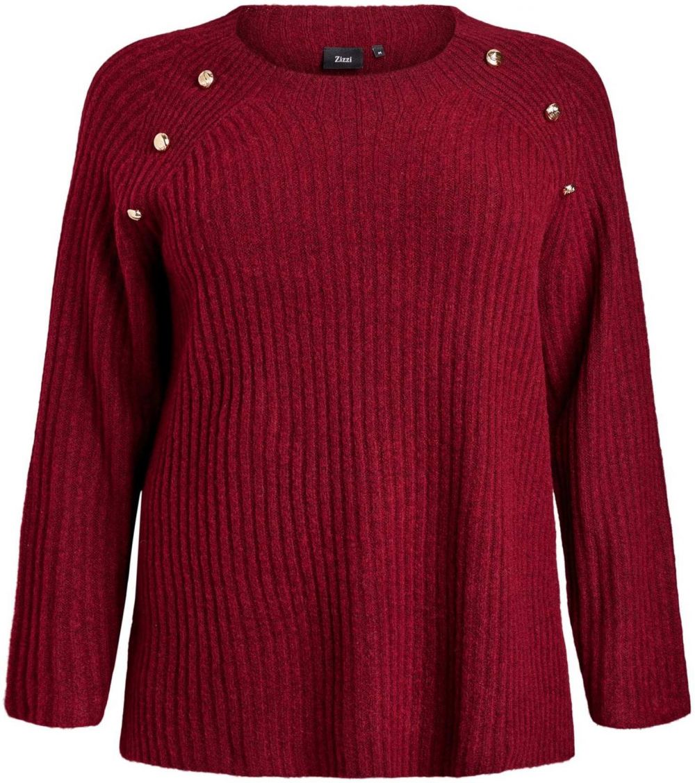 Zizzi Sveter 'Cacomfy'  tmavočervená