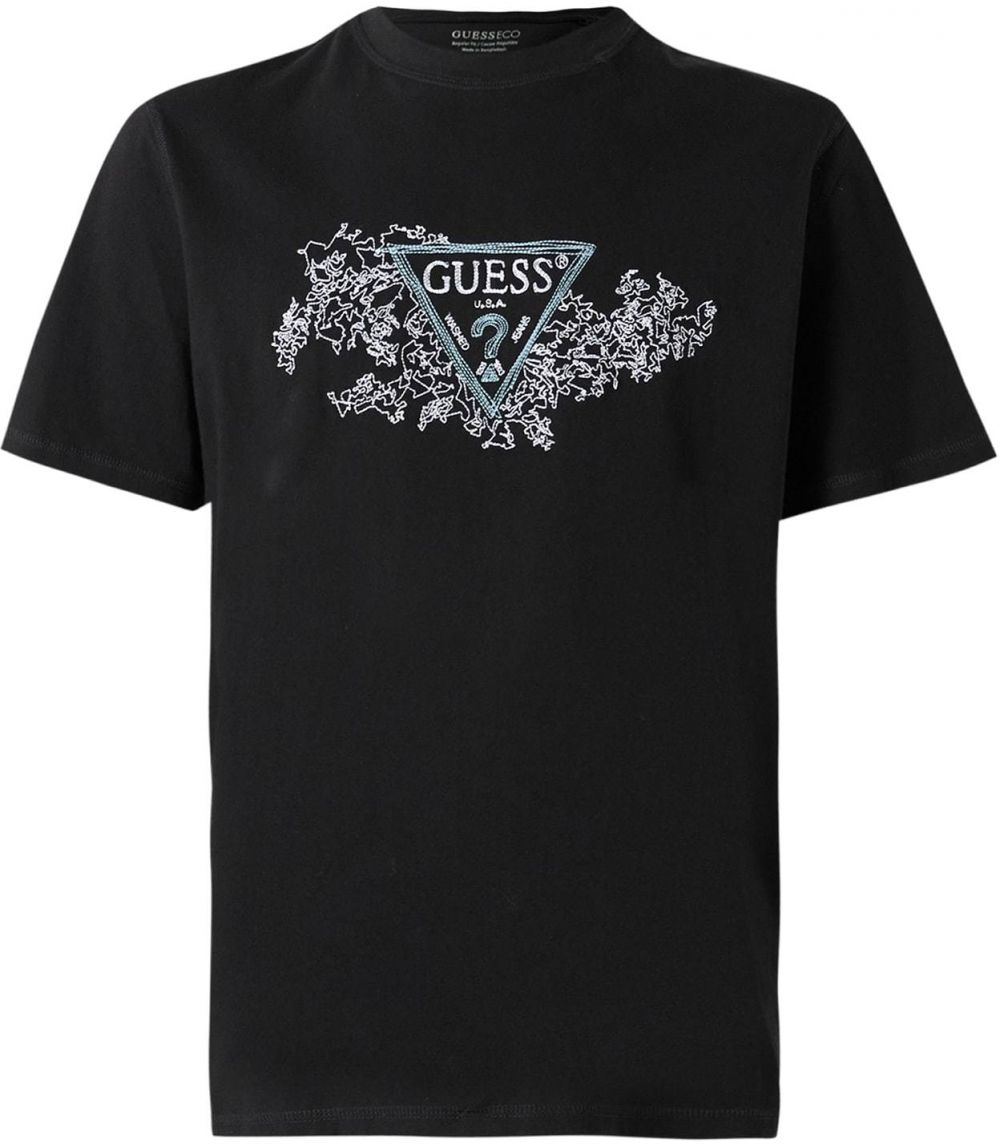 GUESS Tričko  svetlomodrá / čierna / biela