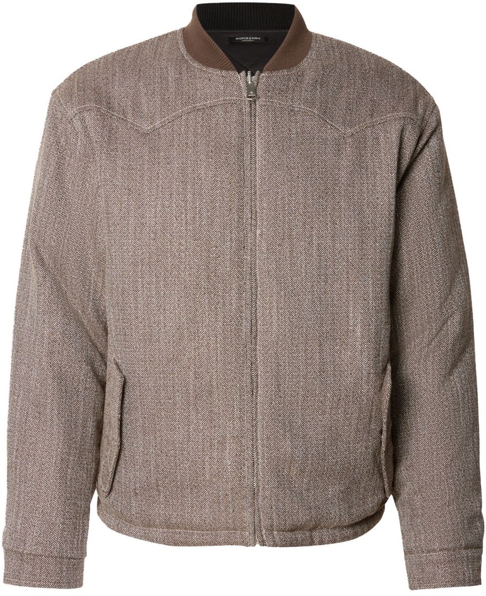 SCOTCH & SODA Prechodná bunda  tmavohnedá / biela