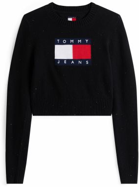 Tommy Jeans Sveter  námornícka modrá / červená / čierna / biela