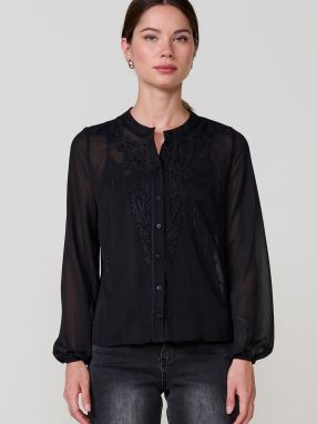 KOROSHI Blúzka  sivá / čierna