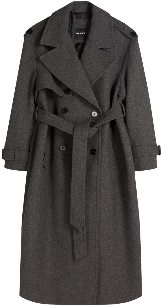 Bershka Prechodný kabát  antracitová