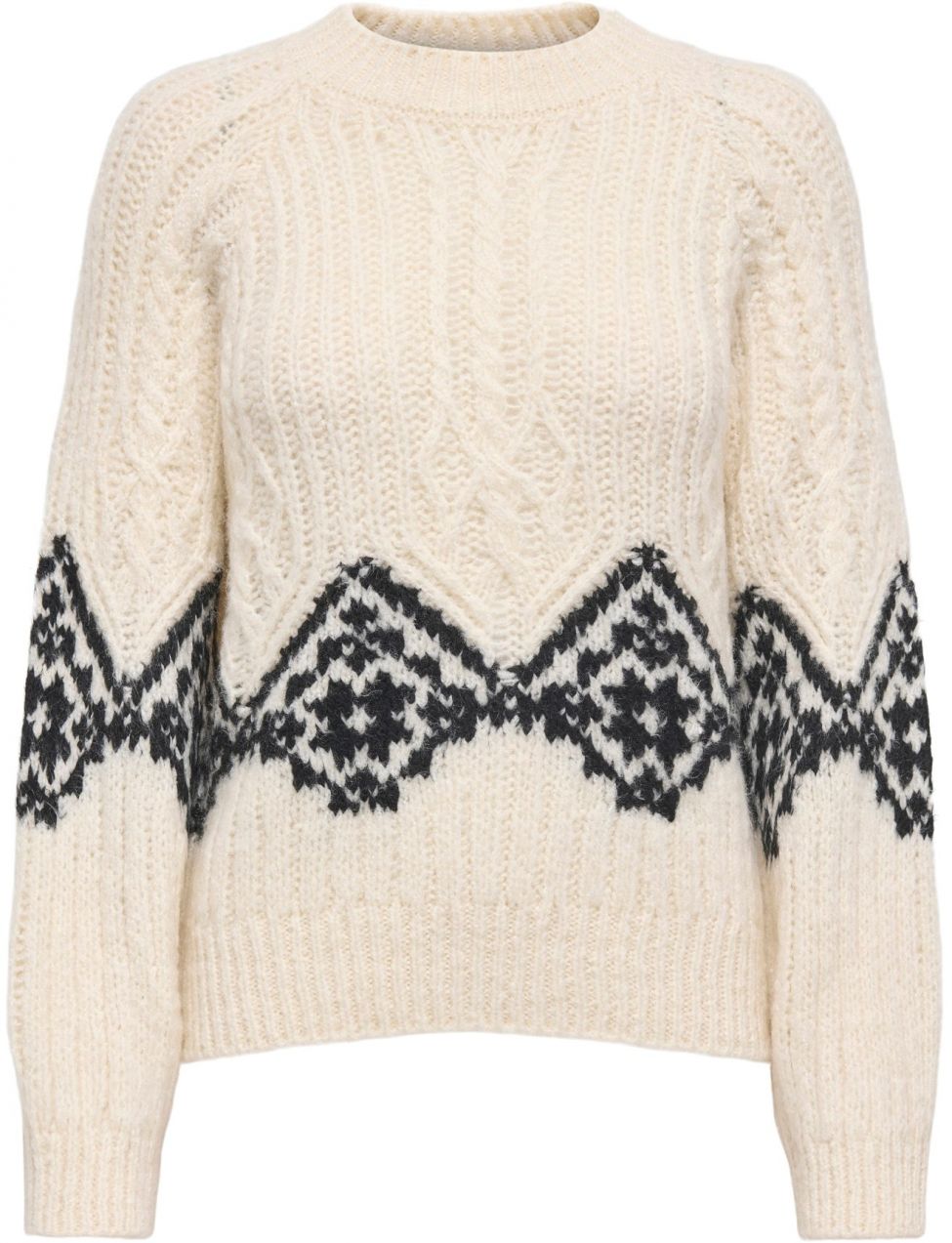 JDY Sveter 'JDYNAOMI'  béžová / čierna