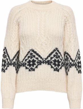 JDY Sveter 'JDYNAOMI'  béžová / čierna