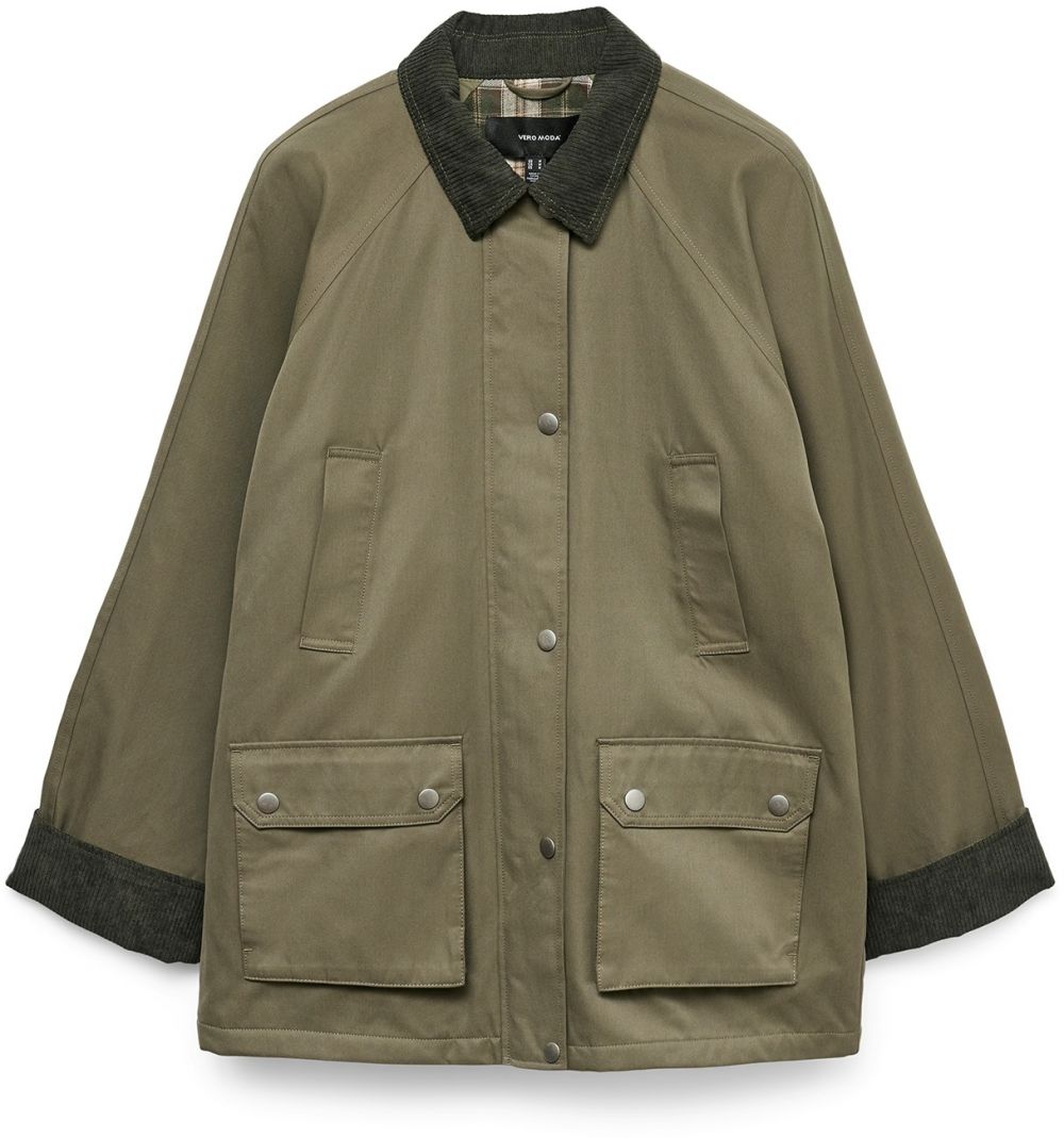 VERO MODA Prechodná bunda 'VMWALES'  olivová / tmavozelená