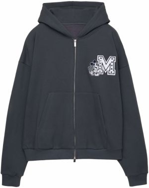 Pull&Bear Tepláková bunda 'Mickey Mouse'  antracitová / biela