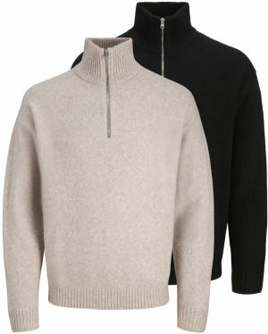 JACK & JONES Sveter 'JJESOHO OLLIE'  tmelová / čierna