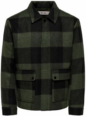 Only & Sons Prechodná bunda 'ONSCONNOR'  tmavozelená / čierna