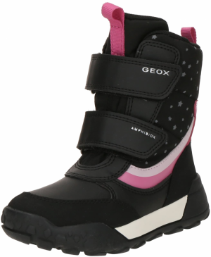 GEOX Snehule  sivá / ružová / svetloružová / čierna