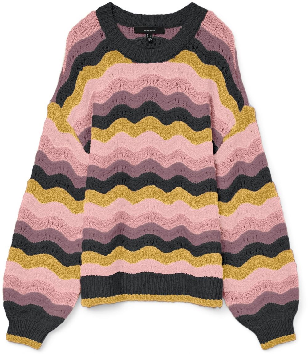 VERO MODA Sveter 'VMDOJ'  zelená / ružová / rosé