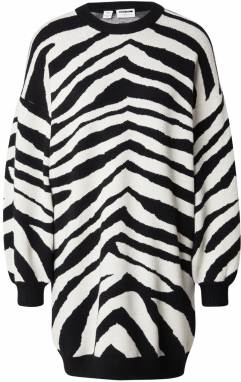 Noisy may Pletené šaty 'NMSHYLA'  čierna / biela