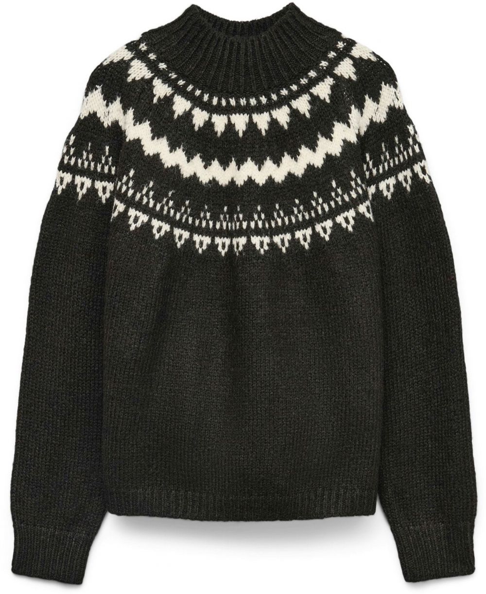 VERO MODA Sveter  čokoládová / biela