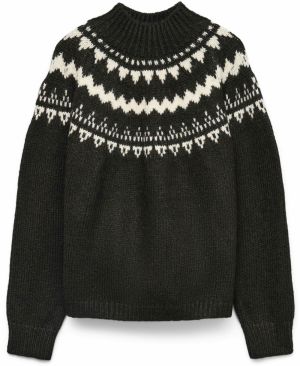 VERO MODA Sveter  čokoládová / biela