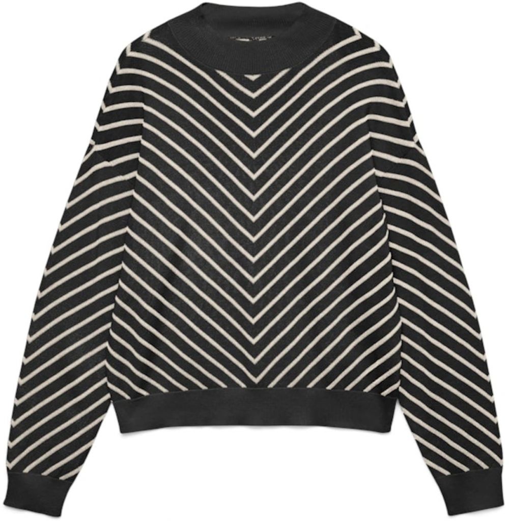VERO MODA Sveter 'VMCAPRICORN'  čierna / biela