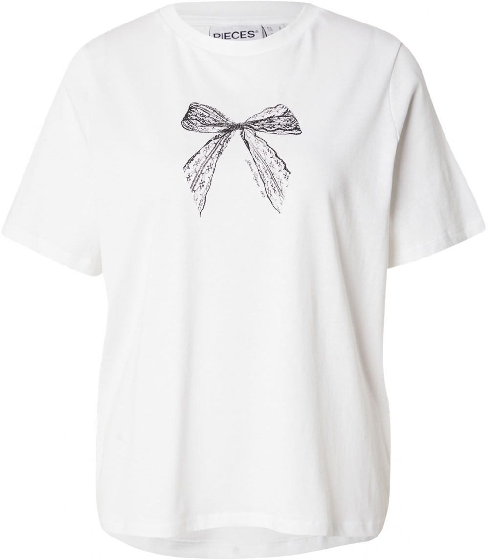 PIECES Tričko 'PCMANILLA'  čierna / biela